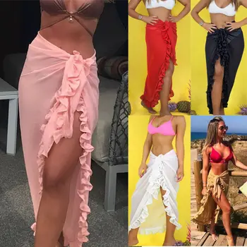

2020 Women Summer Holidays Beach Swimwear Bikini Beach Wear Swimsuit Wrap Skirt Sarong Dress Cover Up Skirt
