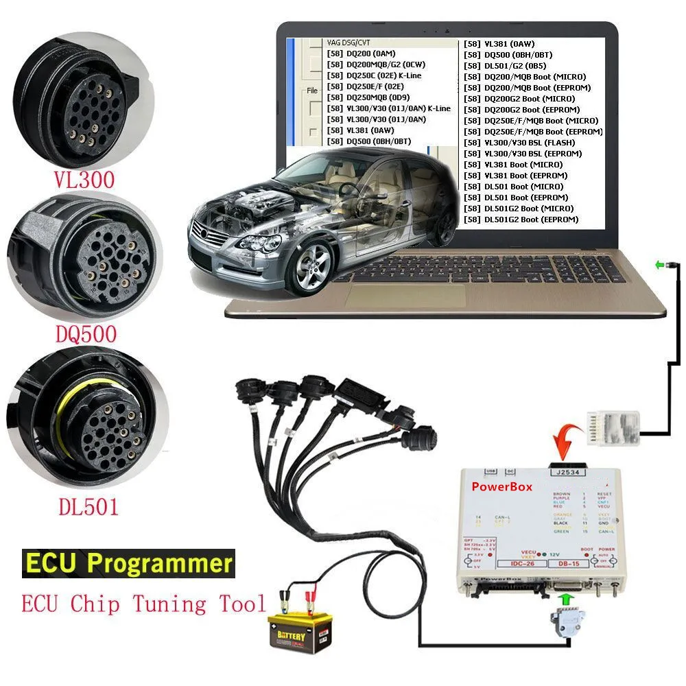 VAG Gearbox Adapter for DQ250 DQ200 VL381 VL300 DQ500 DL501 Read and Write work with ECU Programmer