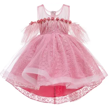 

Summer Princess Dress for Formal Evening Wedding Gown Lace Flower Girls Dress Children Clothing Kids Party For Girl Clothes