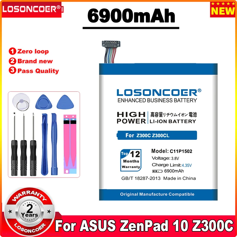Аккумулятор LOSONCOER 6900 мАч C11P1502 для ASUS ZenPad 10 Z300M Z300CG Z300C Z300CL P023 P01T 1 | Мобильные