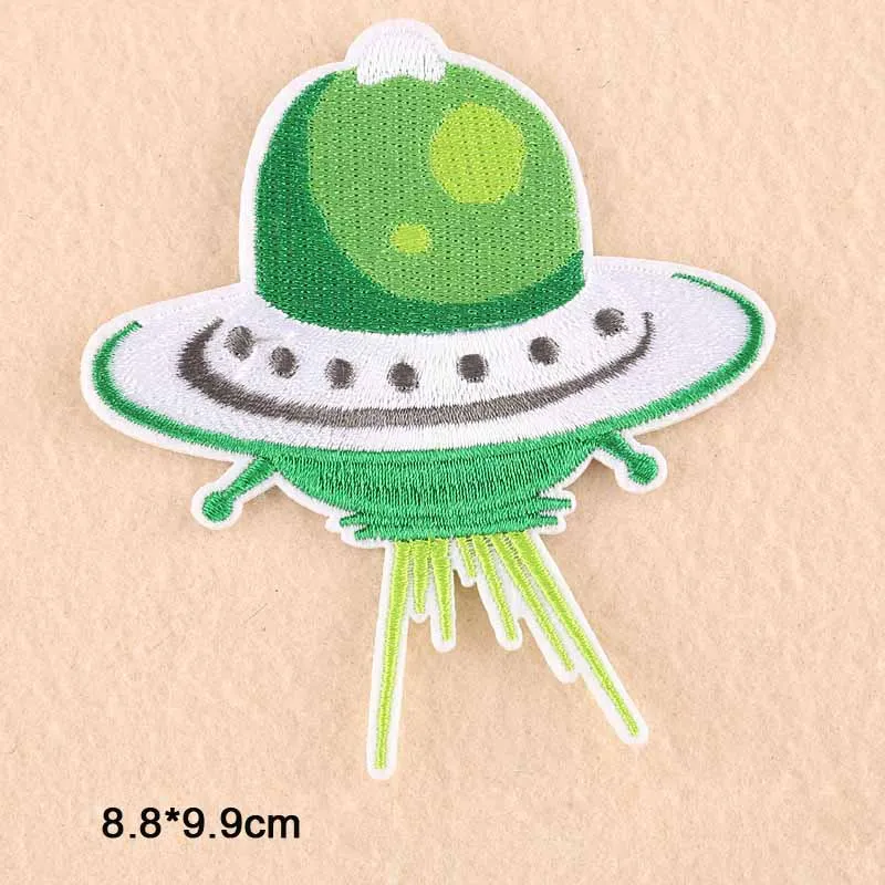 Raum Astronaut UFO Rakete Sonne Alien Planet Eisen auf bestickte Kleidung Patches für Kleidung Aufkleber Kleidungsstück Großhandel – Detail 14