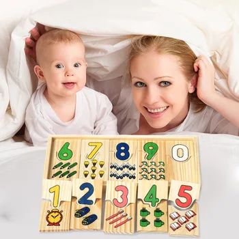 

Besegad Kids Montessori Wooden Self-Correcting Counting Number Puzzle Pairs Color Shape Matching Memory Game Math Learning Toys