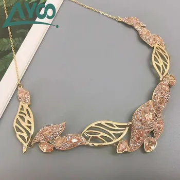

AYOO2020 new fashion high quality 1:1 gentle and elegant leaves petals women clavicle necklace, give girlfriend a gift