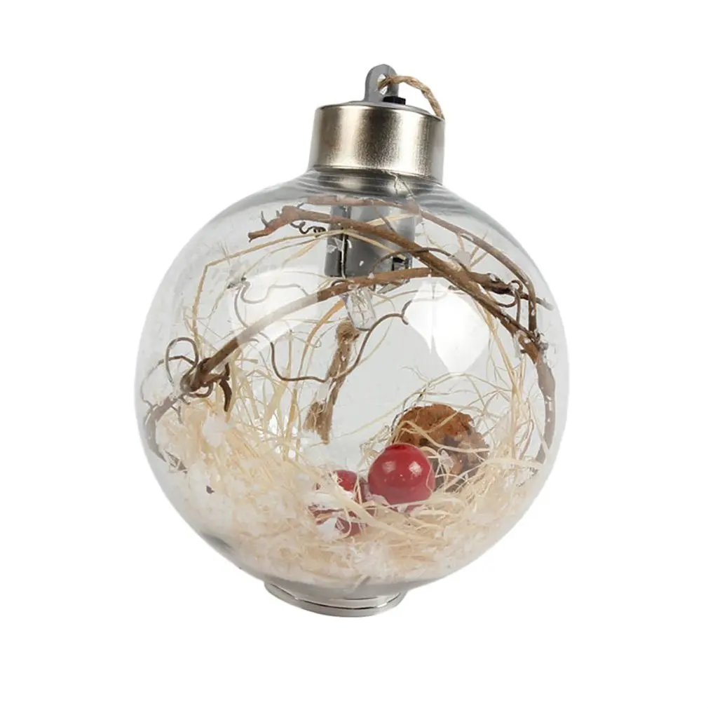 8cm Romantic Christmas Decorations Ball Transparent PVC For Home Luminous Light Hanging Tree Ornaments Supplies | Освещение
