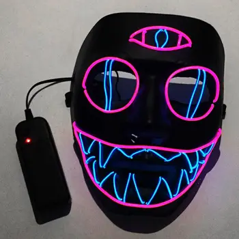 

Halloween Costume Mask Three Eye LED EL Wire Cold Light DJ Party Mask Festival Cosplay Supplies