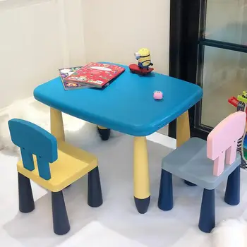 

Kindergarten Furniture Home Children Table Chair Suit Baby Picture Writing Learning Plastic Toys Desks And Chairs