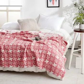 

Svetanya 3-layer Gauze Cotton Towel Blanket Jacquard Thin Throws