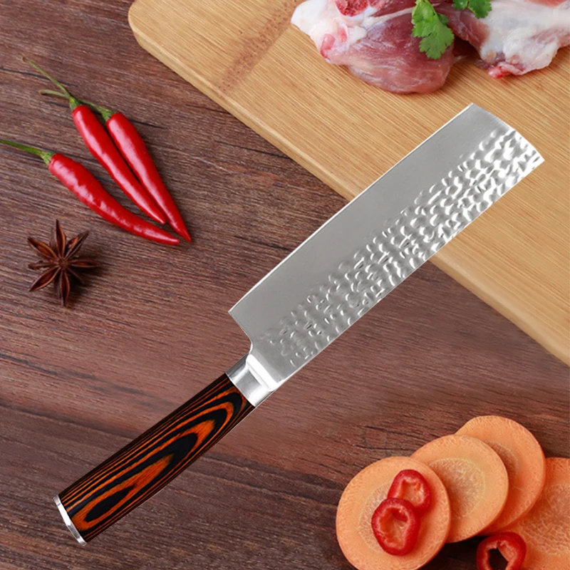 Японские кухонные ножи шеф повара с деревянной ручкой нож для мяса фруктов