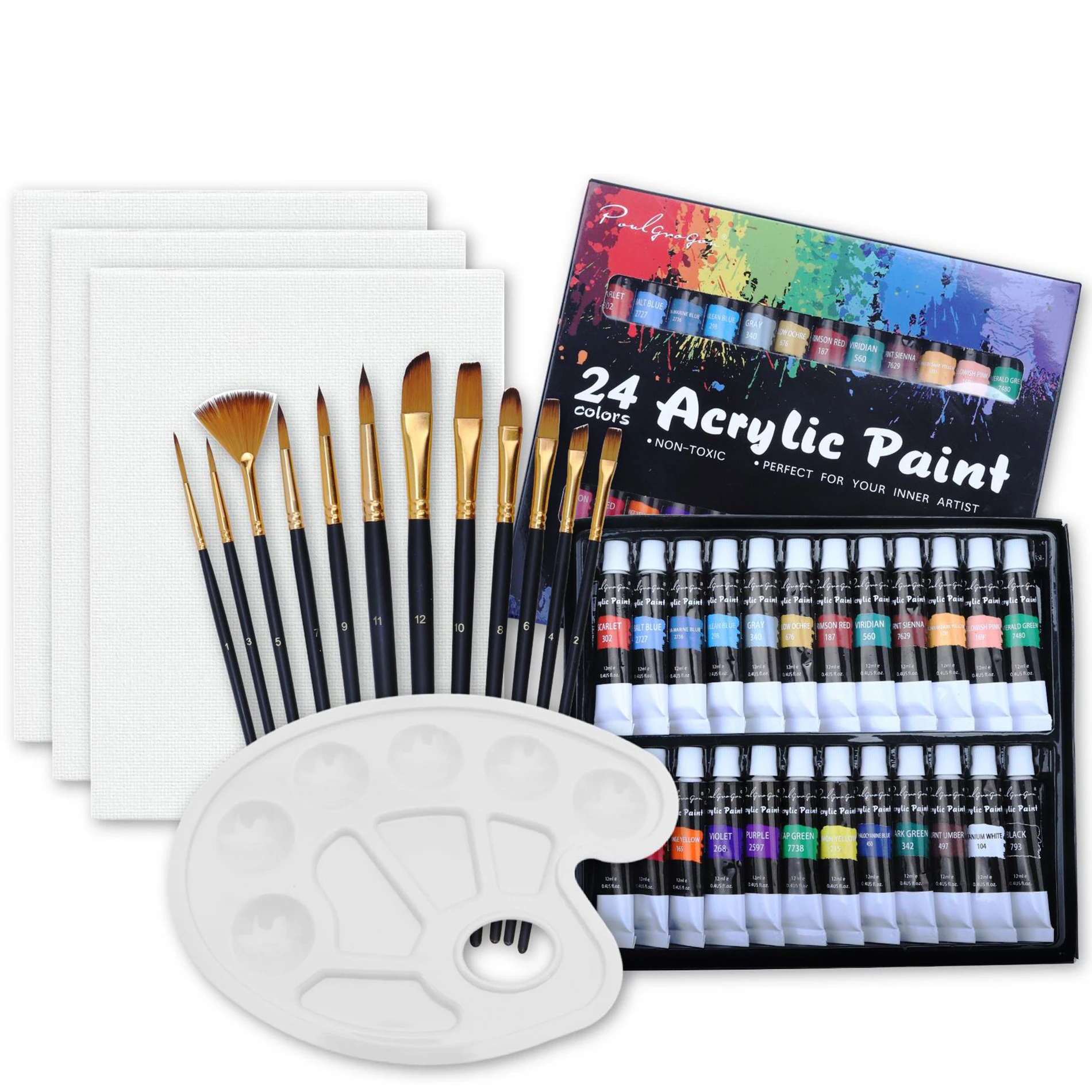 Acryl Set Met Kwast, Canvas Boards En Voor Stoffen Schilderen Kleding Pigmenten Professionele Kunstenaar Schilderij|Acrylverf| - AliExpress