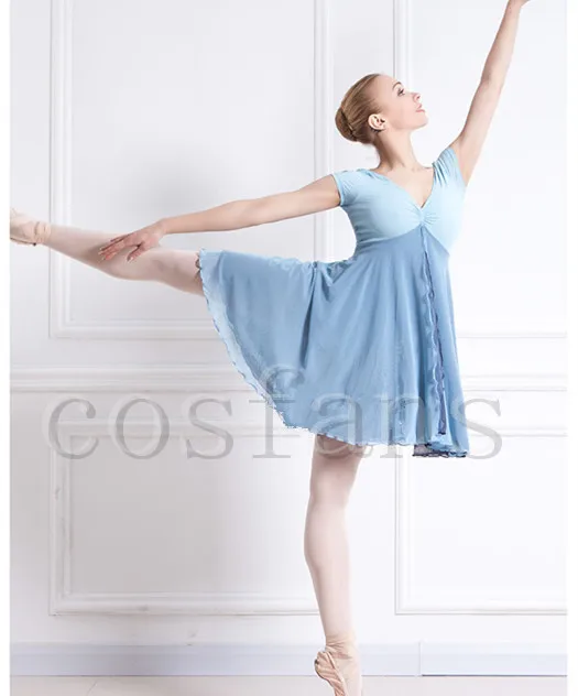 Girl Lyrical Gymnastique Ballet Justaucorps Danse Robe Sleeveles Dancewear Costume 