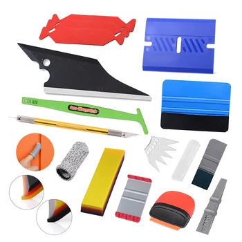 

EHDIS Car Vinyl Wrap Tool Kit Window Tint Squeegee Rubber Carbon Fiber Film Cutter Water Sticker Remover Wrapping Clean Scraper