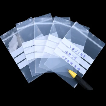 

Writable Zipper Lock Classification Transparent Plastic Bag Home Food Packaking Tea Store Spice Sseasoning Medicine Sample Parts