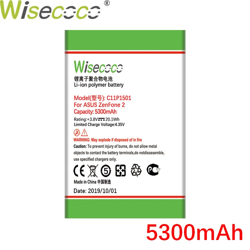 WISECOCO 2 шт. 5300 мАч C11P1501 Аккумулятор для Asus Zenfone 2 Laser Zenfone2 Laser ZE601KL Selfie ZE550KL ZE600KL ZD551KL телефон