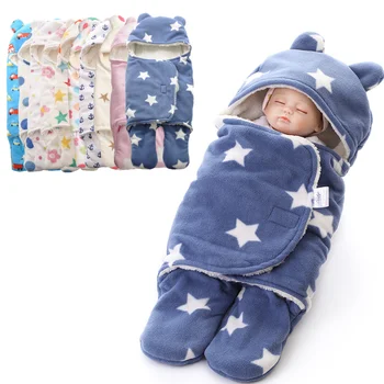 

Newborn Cocoon Sleeping Bag Blanket Extract Envelope for Winter Double-layer Printed Plush Warm Sleeping Bag for Newborn Baby