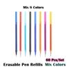 60Pcs/Set Pen Refill Writing 0.5mm Erasable Pen Refills Rod Blue Ink Washable Handle For School Stationery Office Gel Pen Refill 6