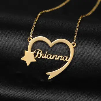 

MYDIY Heart Star Chokers Custom Name Necklace for Women Love Jewelry Stainles Steel Personalized Pendant Anniversary Gift