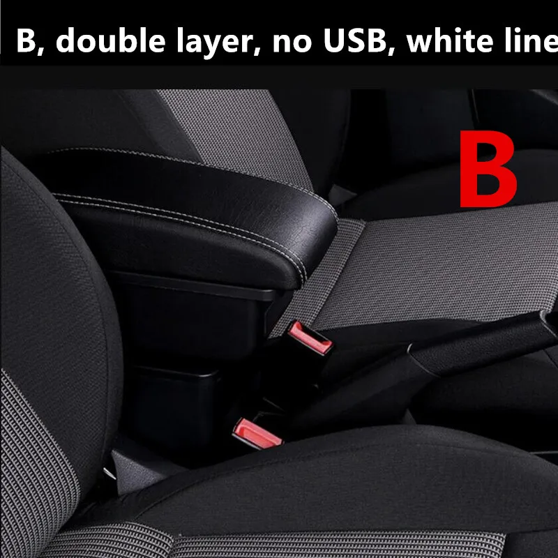 Для Chevrolet Cruze подлокотник коробка двойной слой с usb интерфейсом 2009 - Название цвета: B Black white line