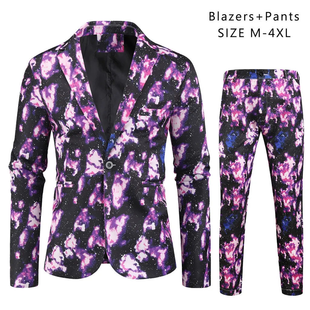

Fashion Men's Carnival Suit Different Prints Costume Include Jacket Pants 2019 High Quality Support Wholesale Dropshipping
