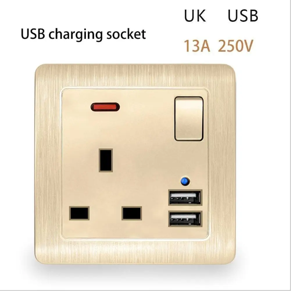 Двойная электрическая розетка с USB разъемом настенная стандарта Великобритании