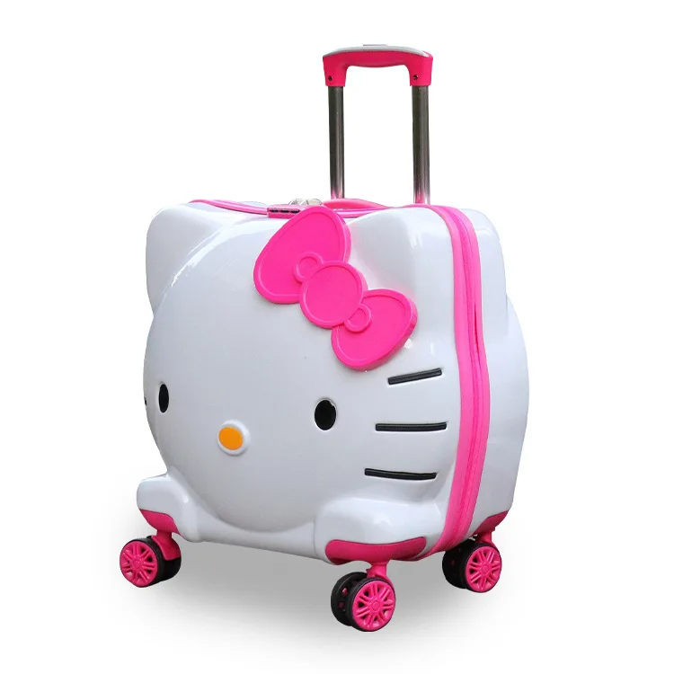 3D мультяшный Кот чемодан 19 дюймов переноска Детский чемодан водонепроницаемый износостойкий багаж дорожный Багаж для девочек пансион - Цвет: B spinner