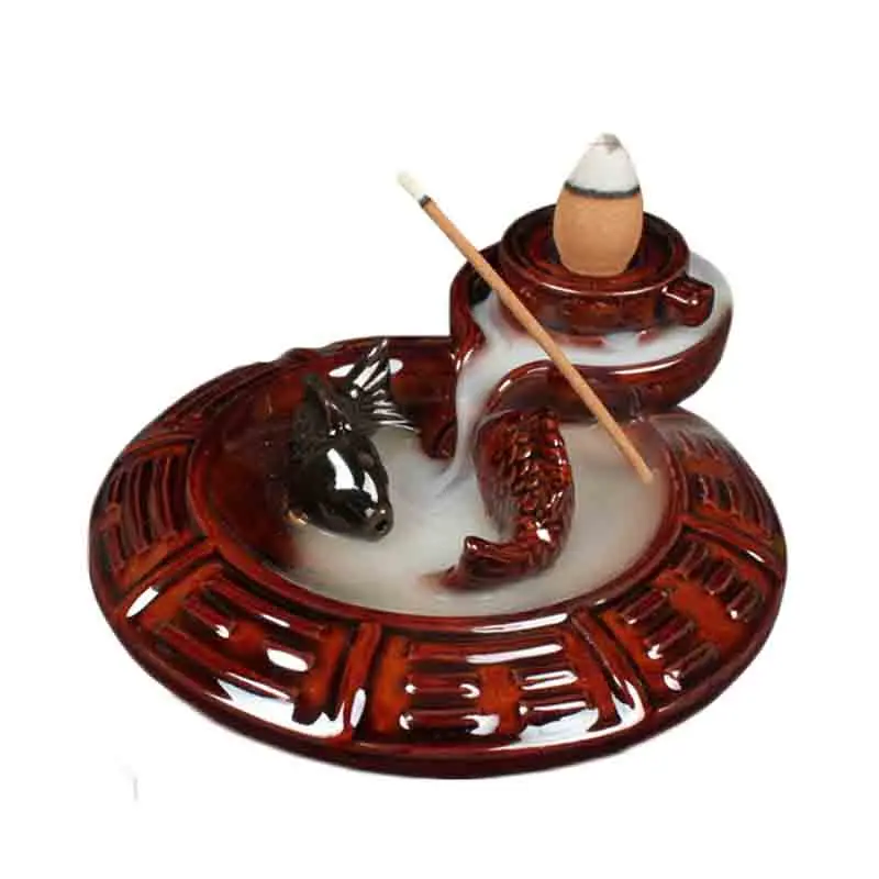 Благовония горелка держатель для распространения благовоний ремесло подарки китайская культура Керамика ремесло бутик дзен украшения дома - Цвет: 12.5x12x5.4cm