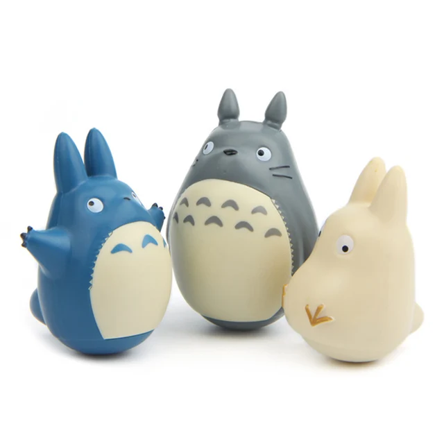 3PCS/Lot 8CM Anime Totoros Roly-poly Large Model Studio Ghibli Miyazaki Hayao Figurines Collection Dolls Sets Toys for Children 3