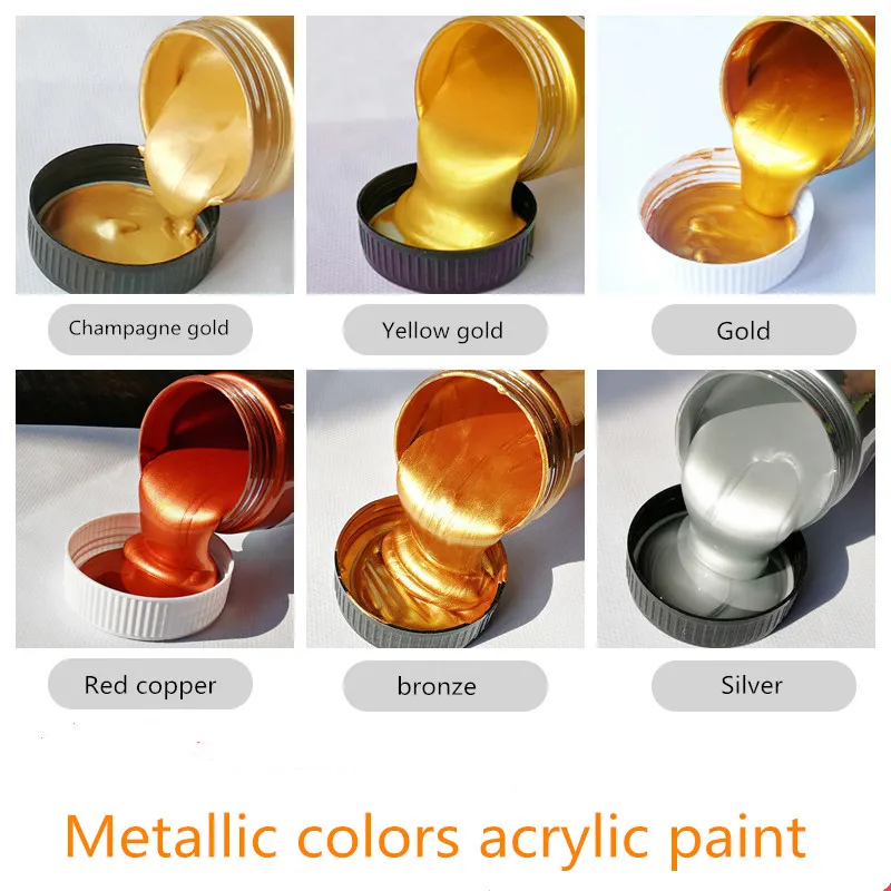 Jual Cat Lukis Akrilik Metalik Warna Gold & Silver / Acrylic Paint