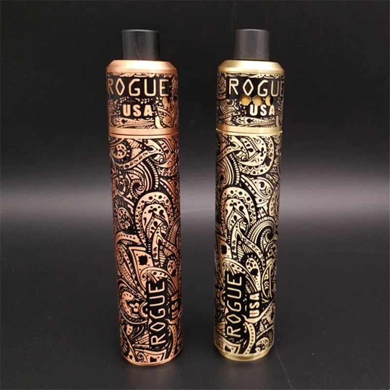 

Rogue mech Mod Kit Vape Mod 18650 Battery E Cigarette Carved Brass Material Mechanical Mods Vape vaporizer Pen Kit
