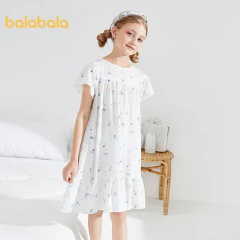 

Balabala Girls sleeping group autumn thin section children home clothes big children pajamas parent-child mother and daughter