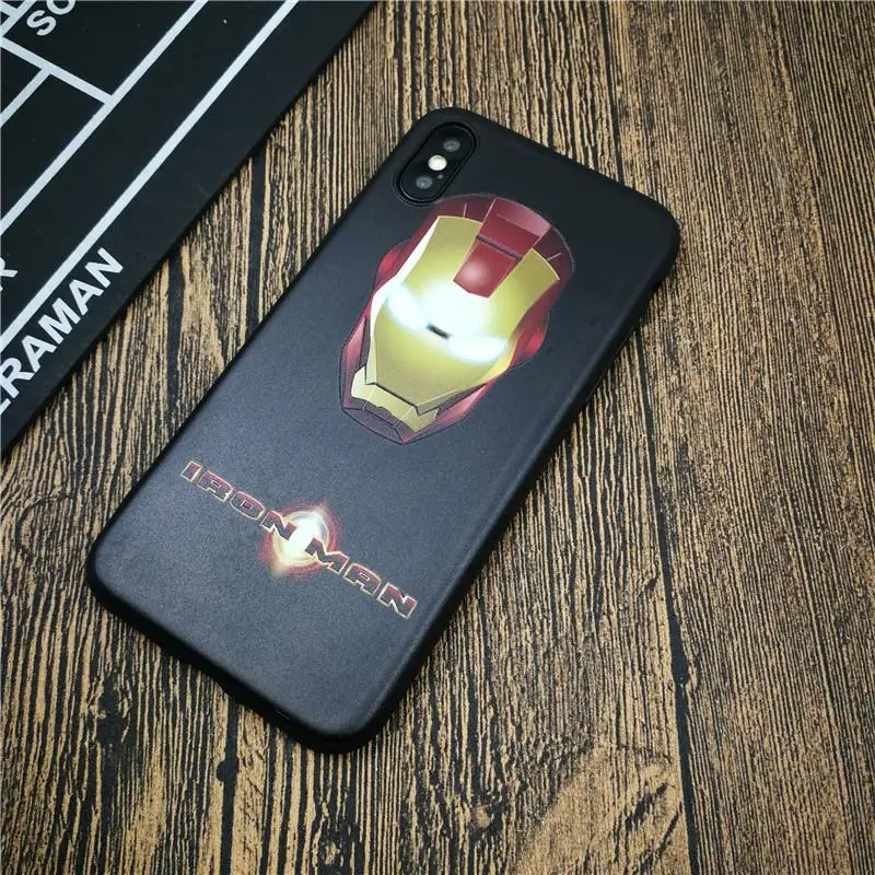 Чехол с принтом Marvel для iphone X 11 PRO XS MAX XR 8 7 6 6s plus, мягкий матовый 3d силиконовый чехол с изображением Железного человека, Человека-паука, Мстителей - Цвет: dygtx
