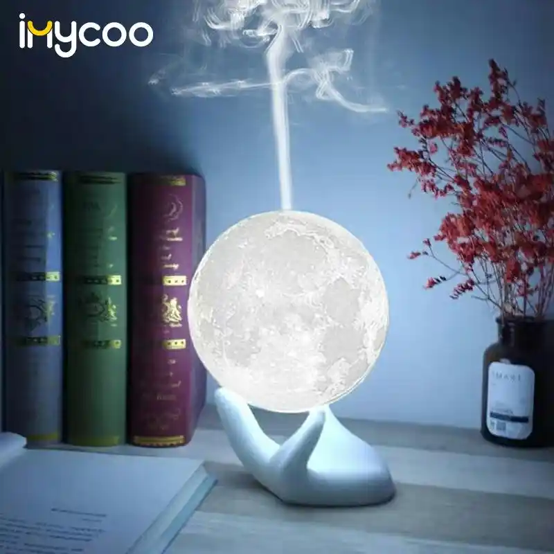 880ML Ultrasonic Moon Air Humidifier Aroma Essential Oil Diffuser with