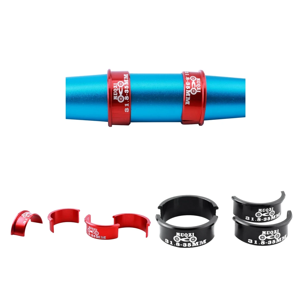 4 Pieces Aluminum Alloy Bicycle Handlebar Shim 31.8mm To 35mm Stem for MTB, Road, Mountain, Fixed Gear Bike