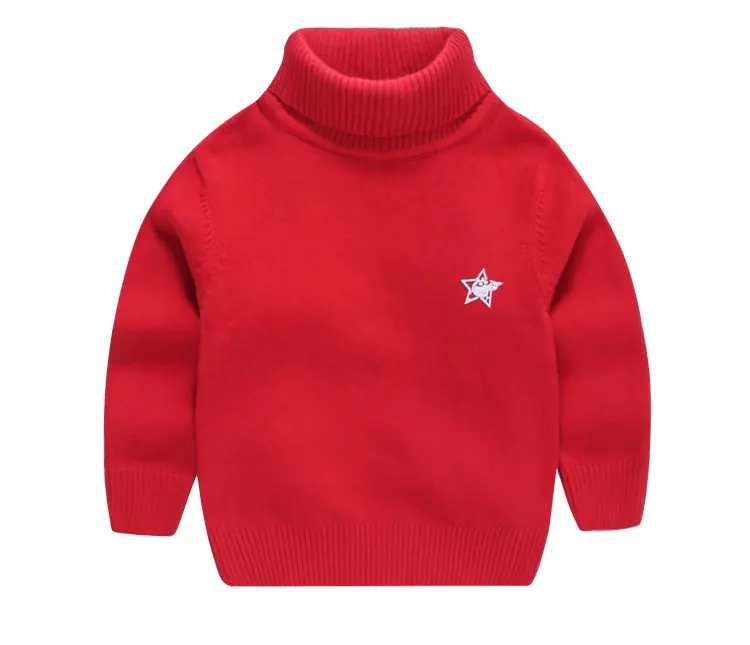 1-3y infants clothes boys sweaters winter pullovers cotton turtleneck knitted sweater for Girls solid casual Children clothing