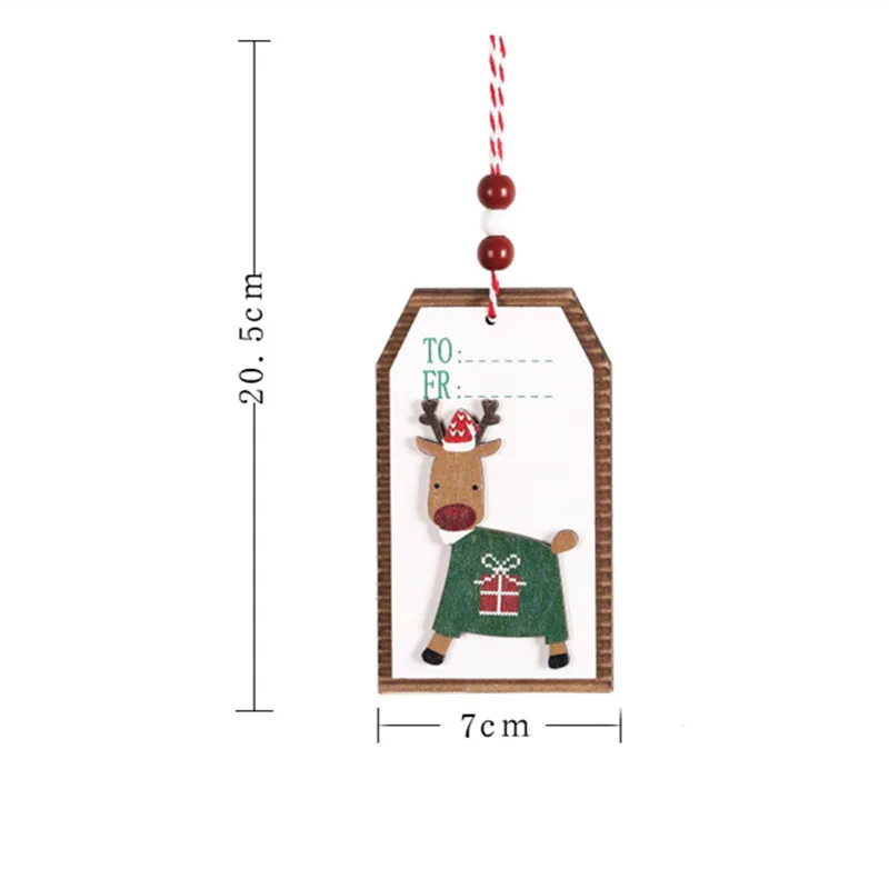 Navidad бирка для подарков последние с Санта-Клаусом и оленем Снеговик деревянные подвесные украшения для рождественской елки украшения для дома Noel Декор год