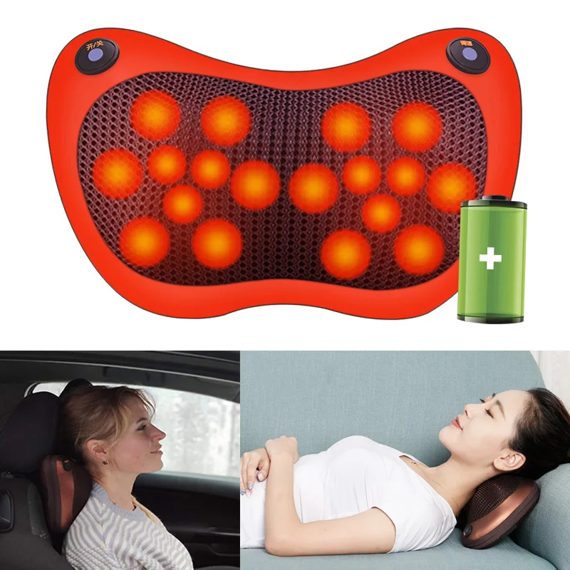 8/18 Heads Multifunctional Cervical Massage Pillow Smart Electric Neck Shoulder Body Massager Hot Compress Car Home Neck Massage