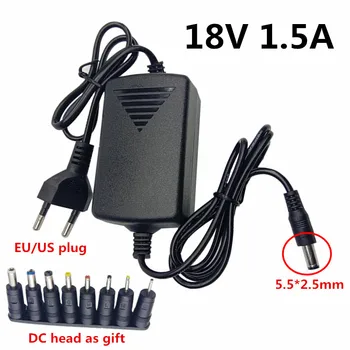 

18V 1.5A US EU Plug 18 Volt AC to DC Adaptor transformer Universal Power supply Adapter 8pcs DC Plugs 5.5x2.1mm Jack connector