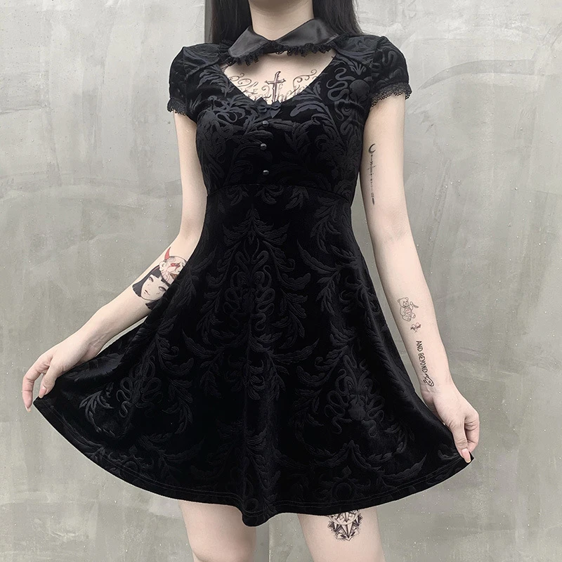 short sleeve wednesday addams dress