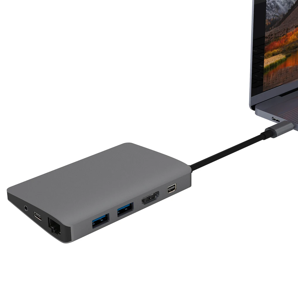New Type c Hub USB3 0 HD Network RJ45 Port 3 5mm Headphone Interface Laptop Type c Adapter Splitter Card Reader