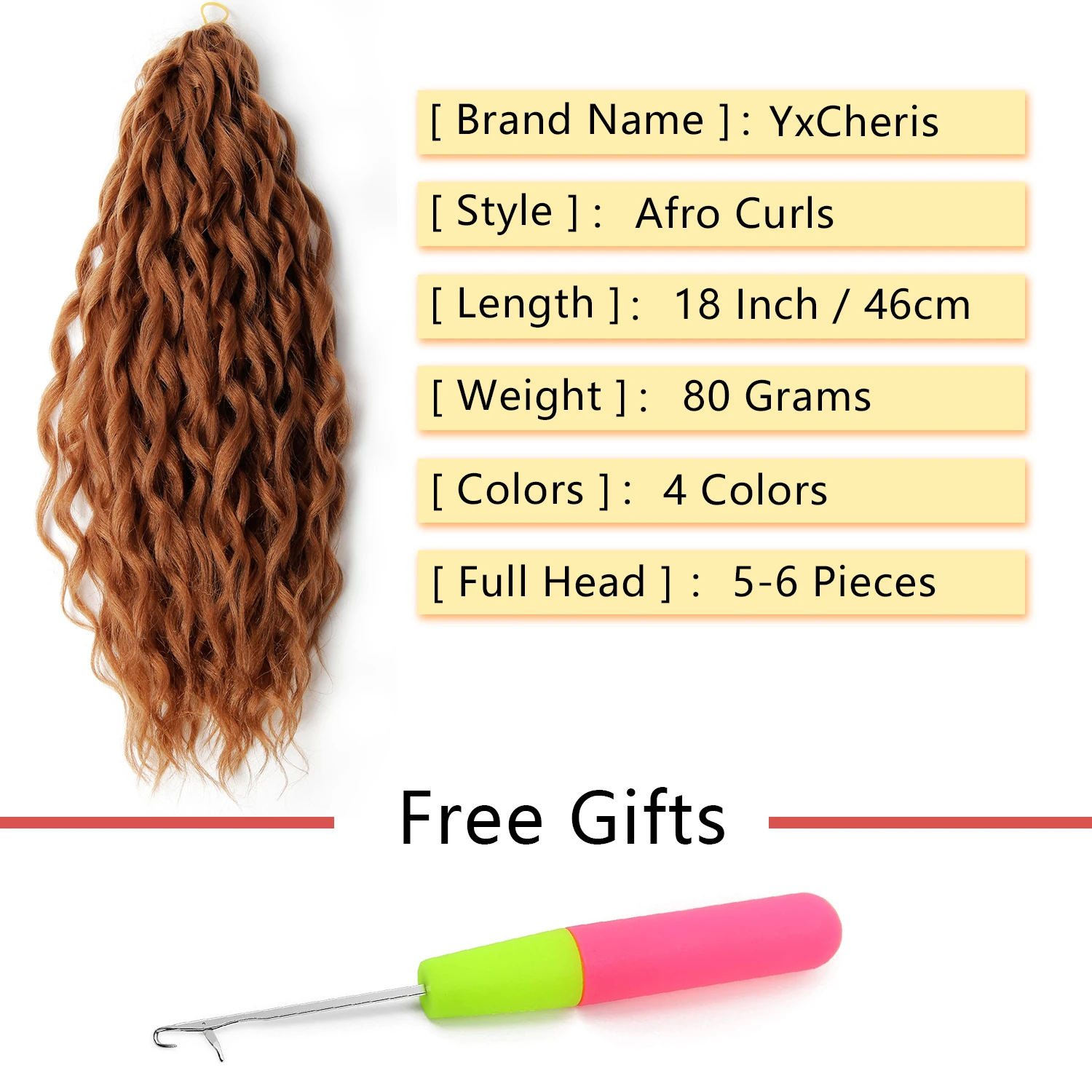 YxCherishair Afro Curls Synthetic Crochet Hair Braids Yaki Kinky Soft Ombre Loose Wave Braiding Hair Extensions 18 inches Black