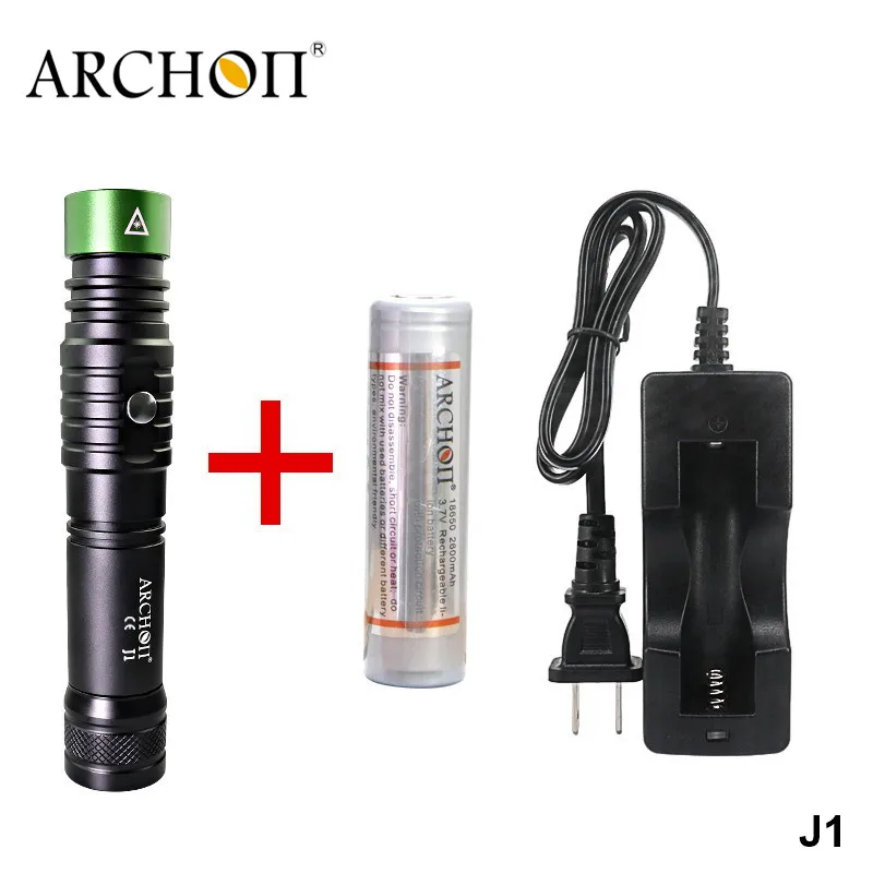 Archon J1 1 Вт зеленый длинный светодиодный фонарик с лазерной указкой 18650 портативный 100 метров подводный сигнальный фонарь для дайвинга