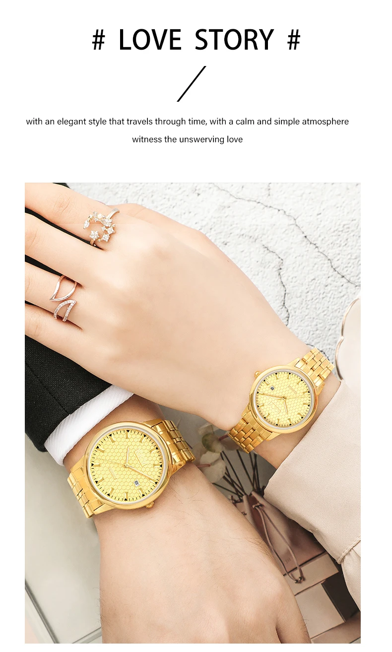 KKY New Brand Creative Golden Briquette Design Quartz Men Women Watches Relogio Masculino Luxury Wrist Watches Female Male Clock