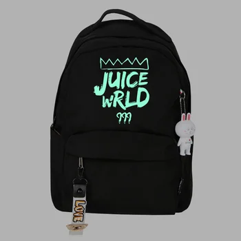 

New Fashion Rapper Juice World Teenages Shoulders Bag High-capacity Package Unisex Laptop Backpack Travel Mini Bags Noctilucent