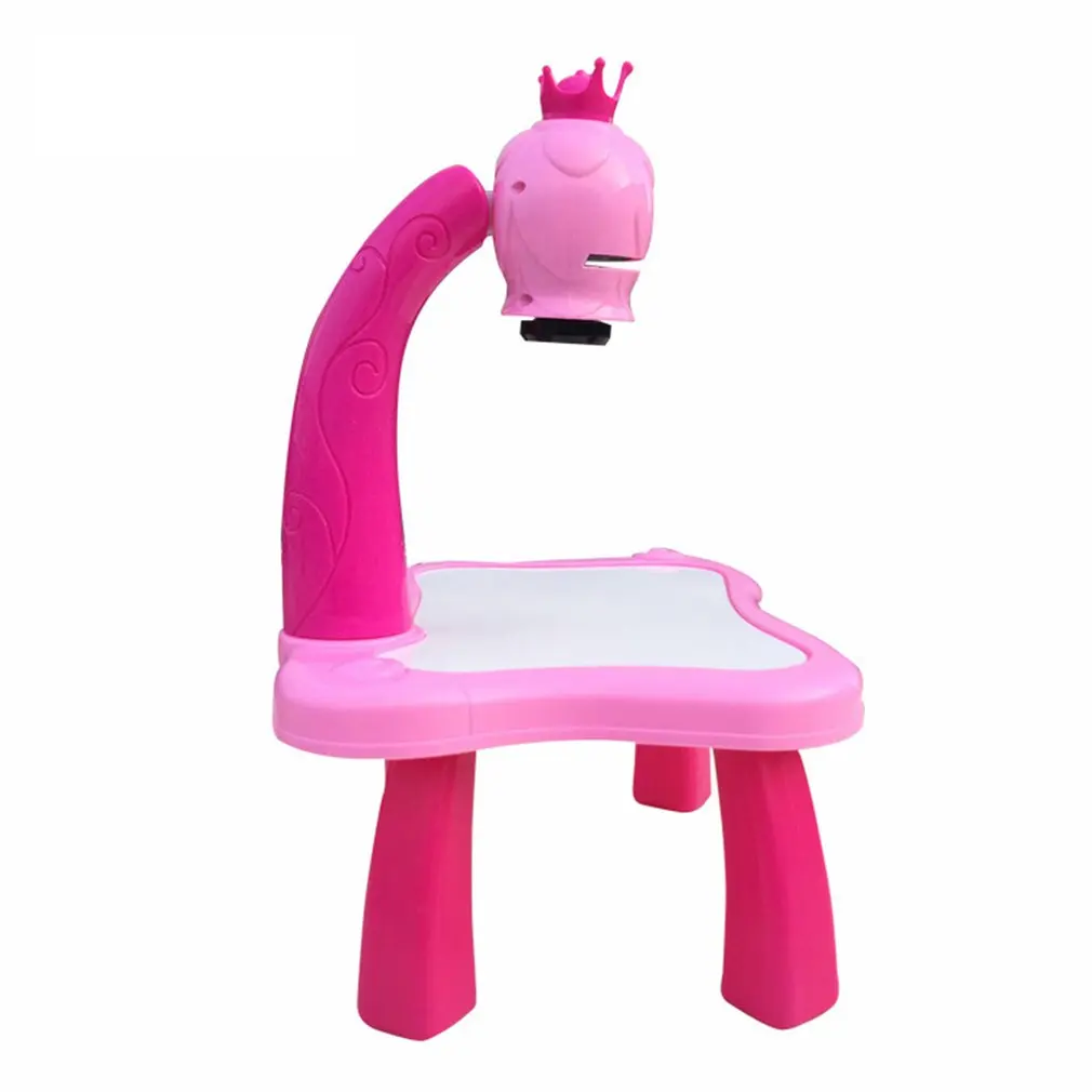 Child Learning Desk With Smart Projector Kids Painting Table Toy With Light Children Educational Interactive Tool Drawing Table kids desk and chair set