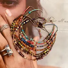 Miyuki Beads Charm Bracelet Women Rainbow MultiColor Beads Crystal Boho Jewelry HighQuality Handmade Thin Natural Stone Bracelet