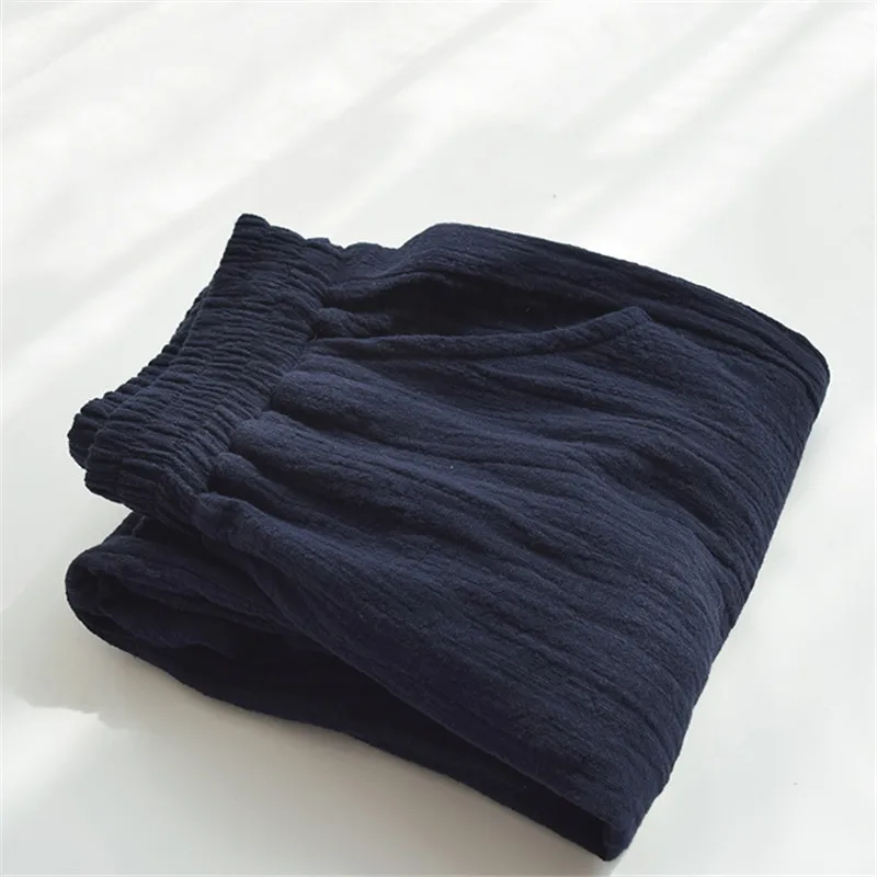 dark blue pants Винтажные хлопковые льняные женские брюки с эластичным поясом на весну и лето, женские повседневные Прямые брюки, длинные спортивные штаны для женщин C6073 - Цвет: dark blue pants