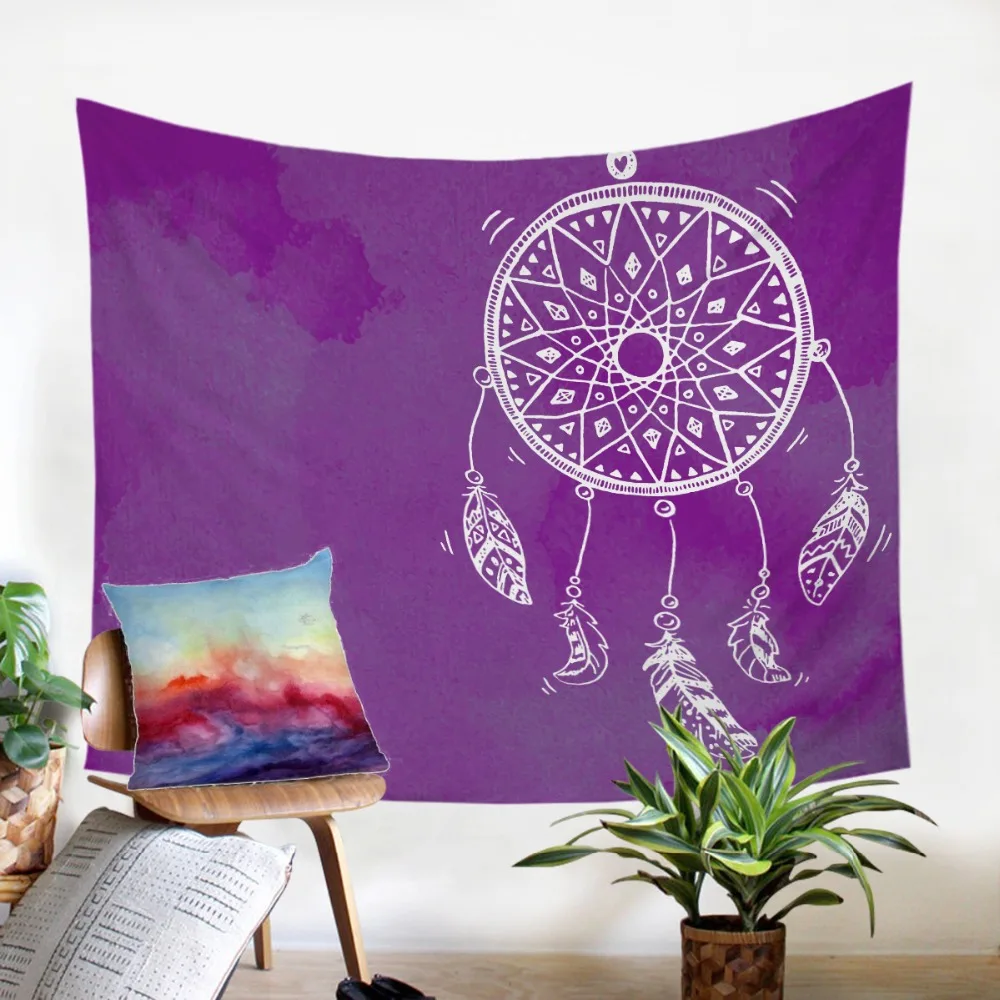 Beddingoutlet акварель Ловец снов Гобелены перья Розовый стене висит Boho Книги по искусству Ковры декоративные Гобелены для Обувь для девочек 2 размера