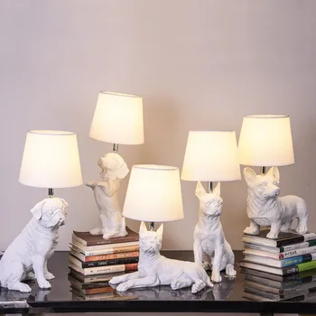 

Designer animal gift table lamp decoration counter children's room bedroom bedside cute dog table lamp LED eye protection