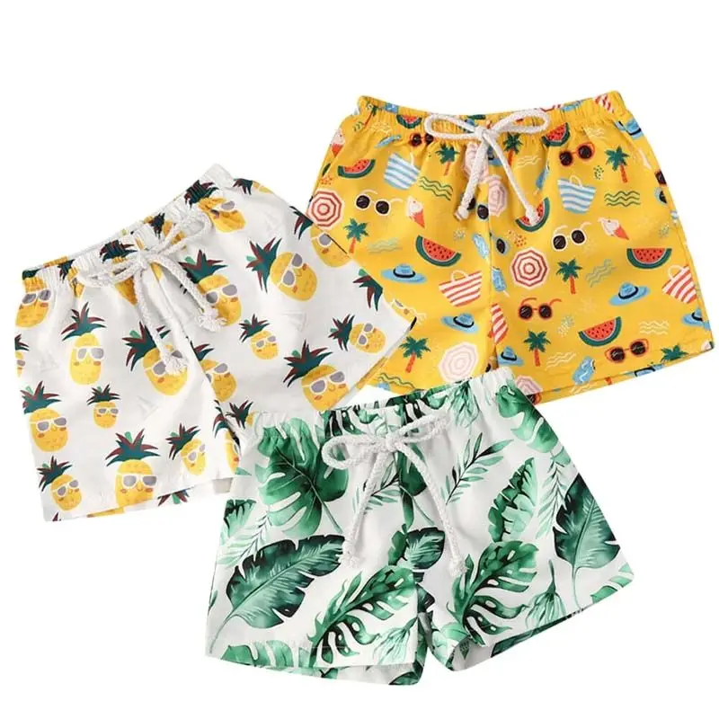 0-4T Toddler Baby Boy Girl Kids Shorts Bottoms Summer New Cartoon Pineapple Print Swimming Panties Beach Holiday Shorts