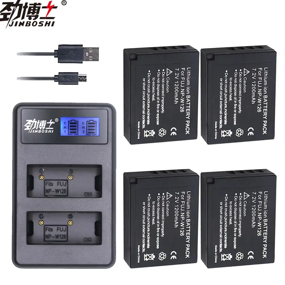 

4Pcs NP-W126 NP W126 Battery + USB Charger For fujifilm fuji NPW126 XT20 XT3 X100F XT2 XE2 XT30 XT1 XA1 XA2 XA3 XA5 XA10 XA20