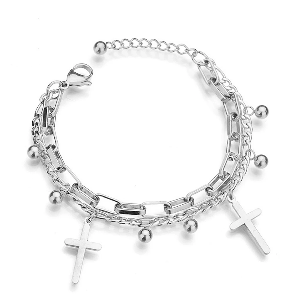 Stainless Steel Love Heart Bracelets For Women Party Gift Fashion Joyas de Chain Charm Bracelets Jewelry Wholesale Text Engraved 